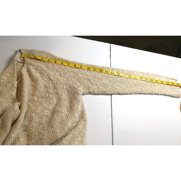 MONTEAU- WOMENS TAN LONG SLEEVE LACE BOTTOM TRIM SWEATER SHIRT SIZE MEDIUM - Picture 4 of 7